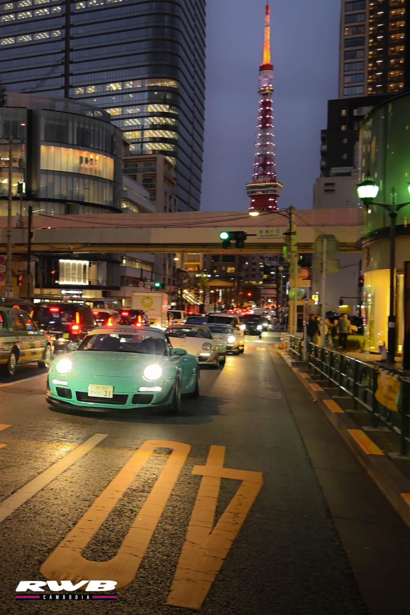 Bella driving toward Tokyo Tower
